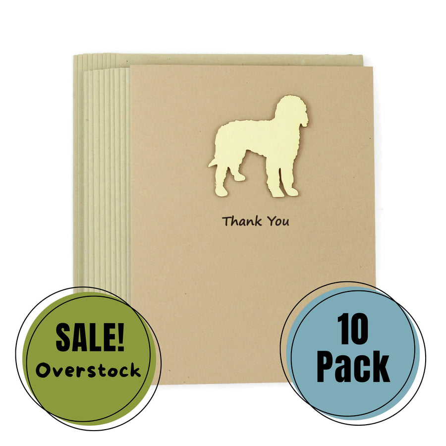 Doodle Thank You Greeting Cards: Kraft Notecards, Golden Dog Silhouette