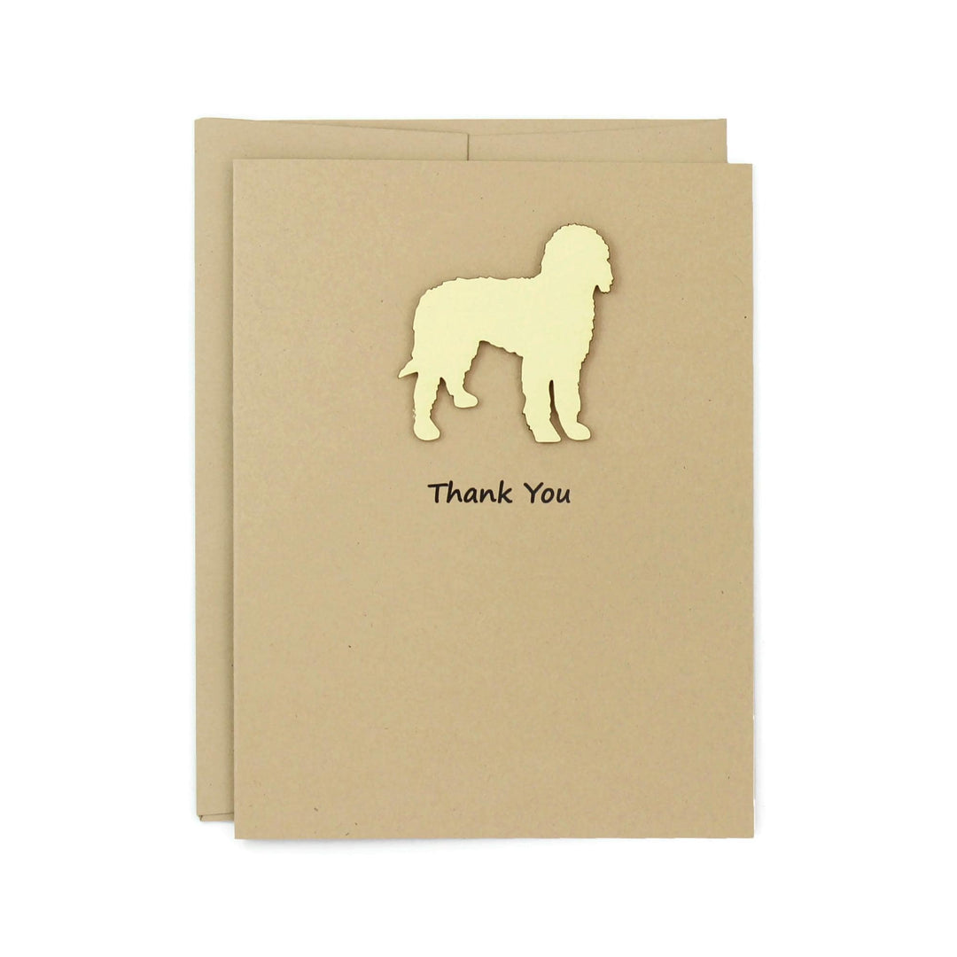 Doodle Thank You Greeting Cards: Kraft Notecards, Golden Dog Silhouette