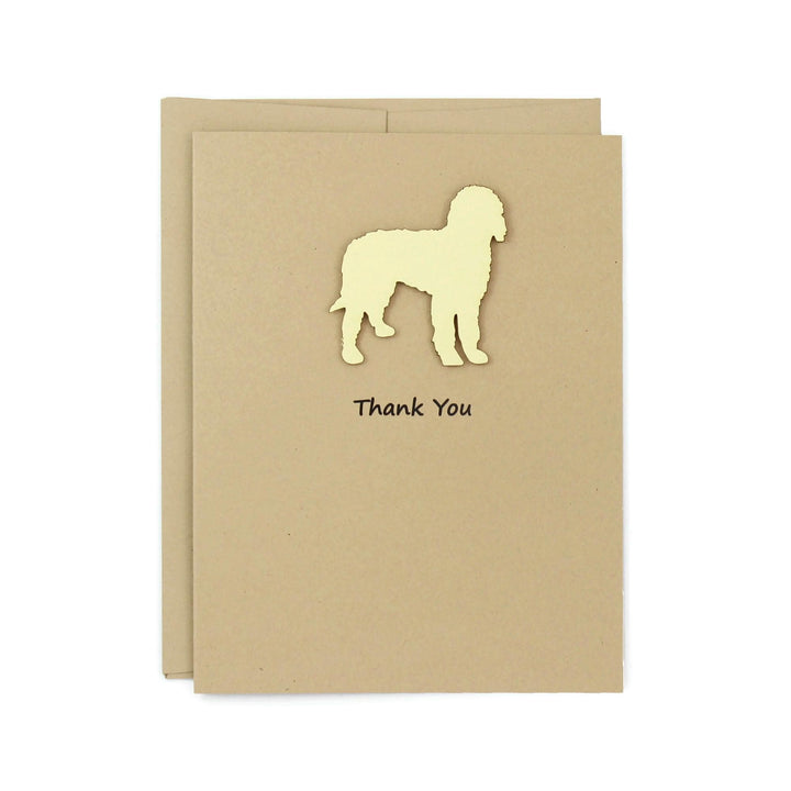 Doodle Thank You Greeting Cards: Kraft Notecards, Golden Dog Silhouette