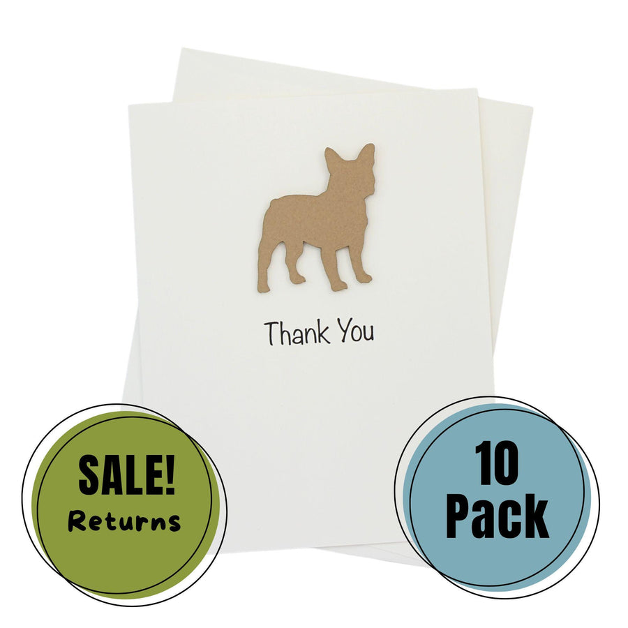 Fawn French Bulldog Thank You Cards Pack of 10: Handmade Blank Notecard