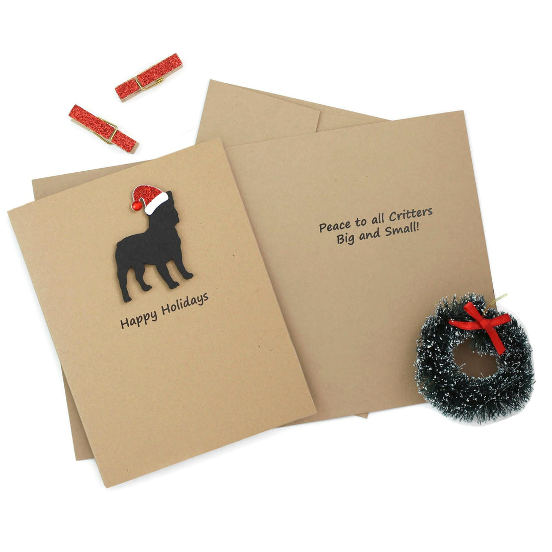 French Bulldog Frenchie Christmas Cards | Handmade Dog Holiday Card Set