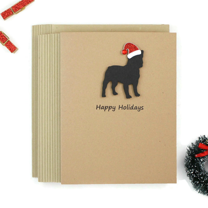 French Bulldog Frenchie Christmas Cards | Handmade Dog Holiday Card Set