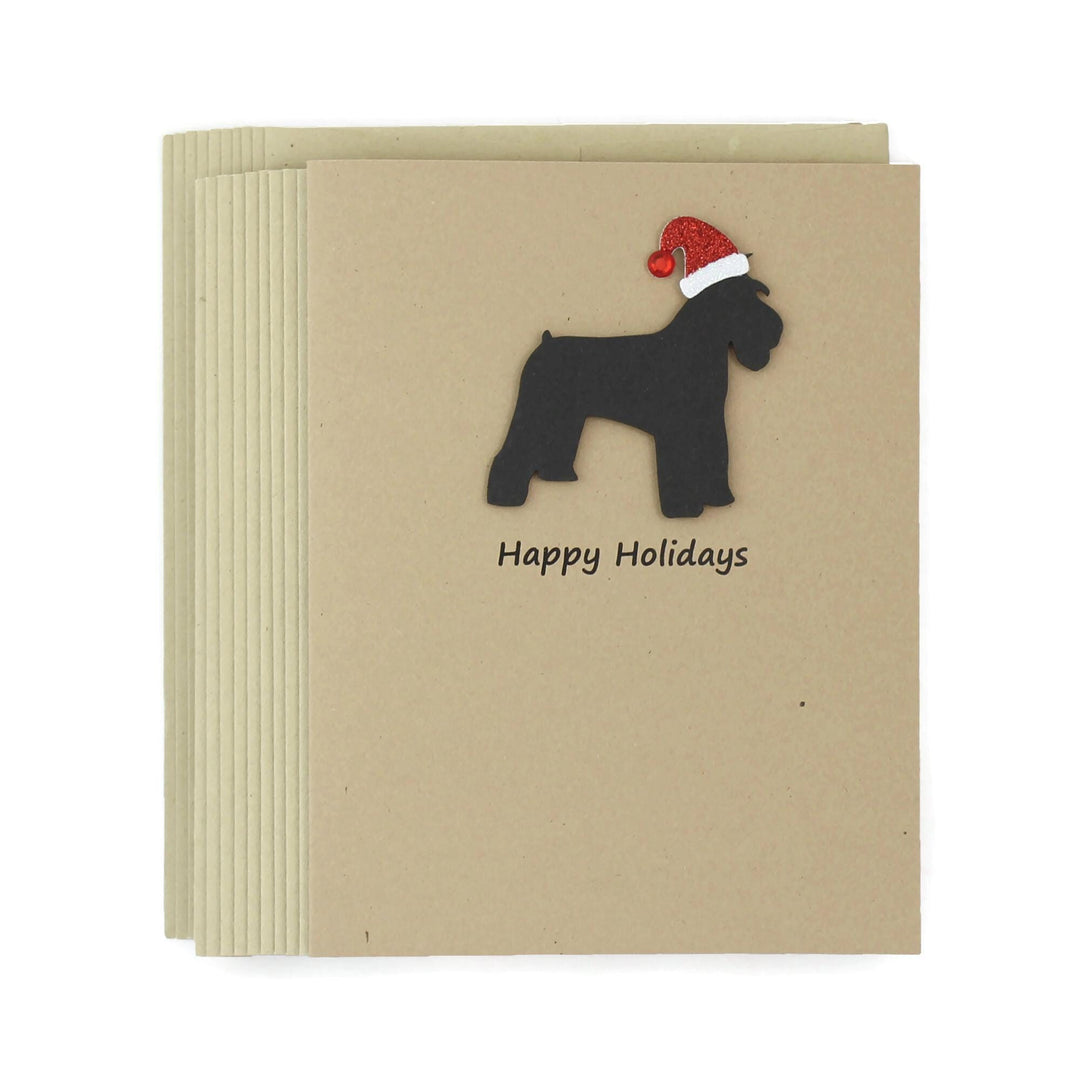 Schnauzer Christmas Cards | Handmade Dog Holiday Card Set Miniature Schnauzer