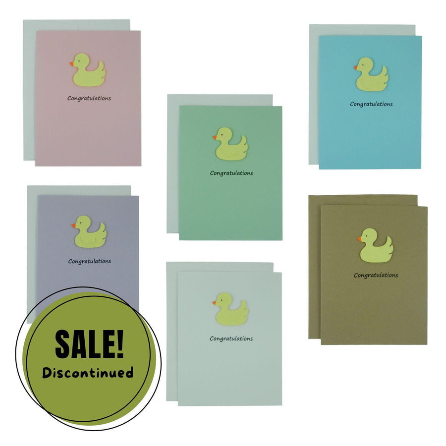 Yellow Duckie Congratulations Card | Baby Shower Greeting Card with Envelope Multiple Colors