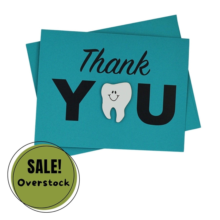 Handmade Tooth Thank You Card for Dentist or Hygienist Single Teal