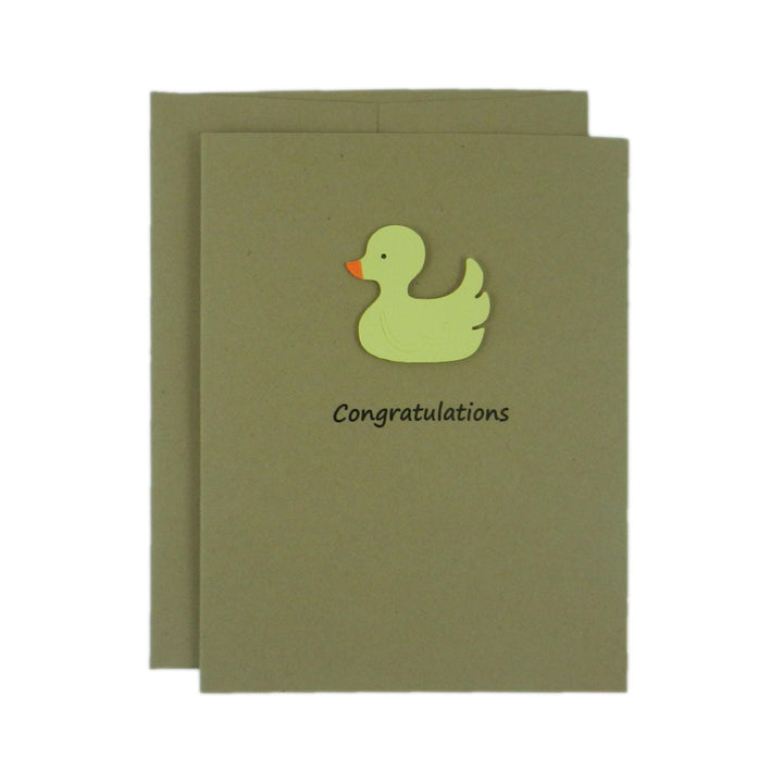 Yellow Duckie Congratulations Card | Baby Shower Greeting Card with Envelope Multiple Colors