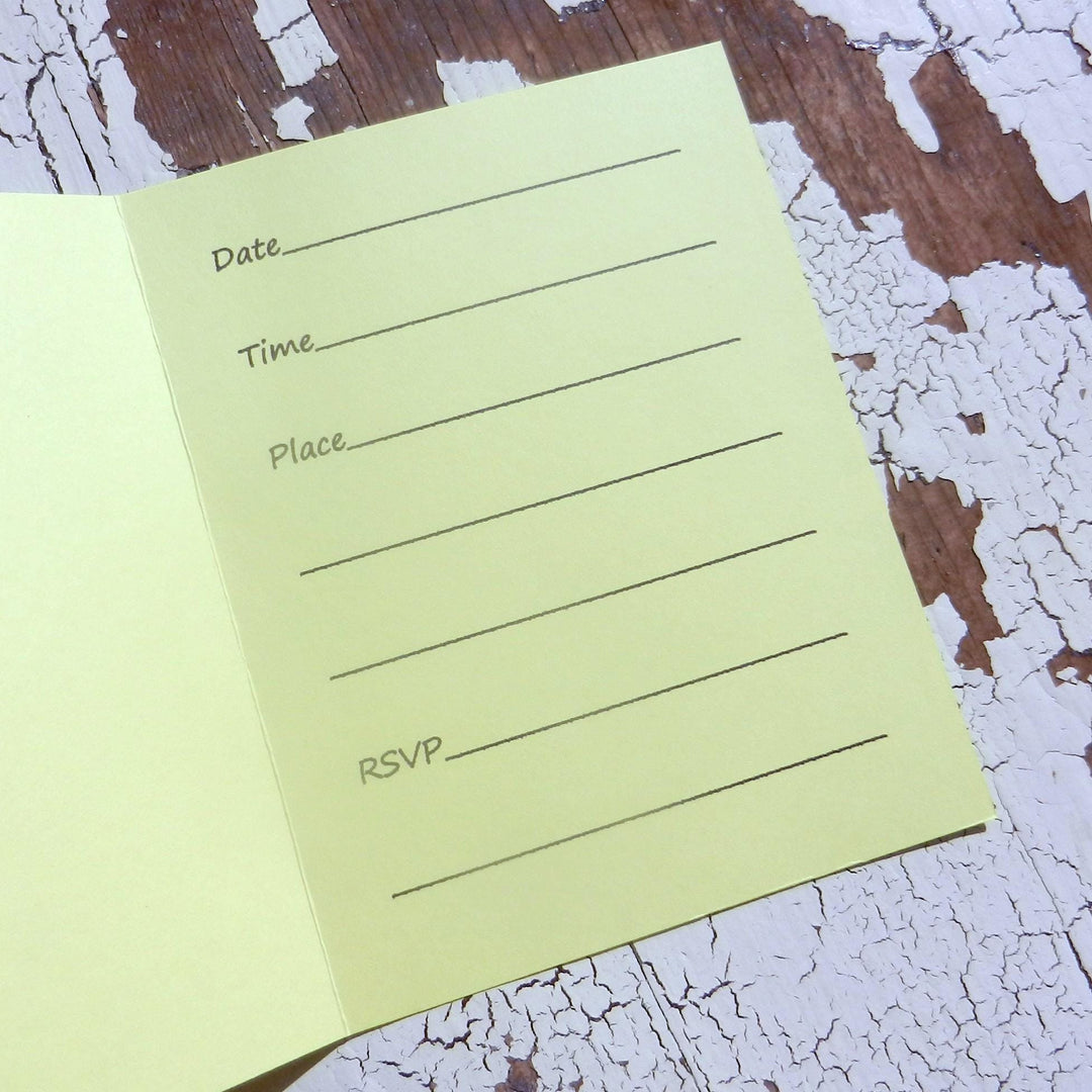 Baby Shower Invitations - Gray Elephant - Handmade - 10 Pack