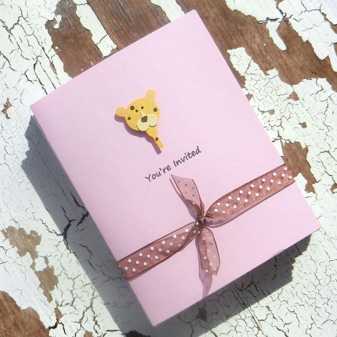 Baby Shower Invitations - Leopard - Handmade - 10 Pack