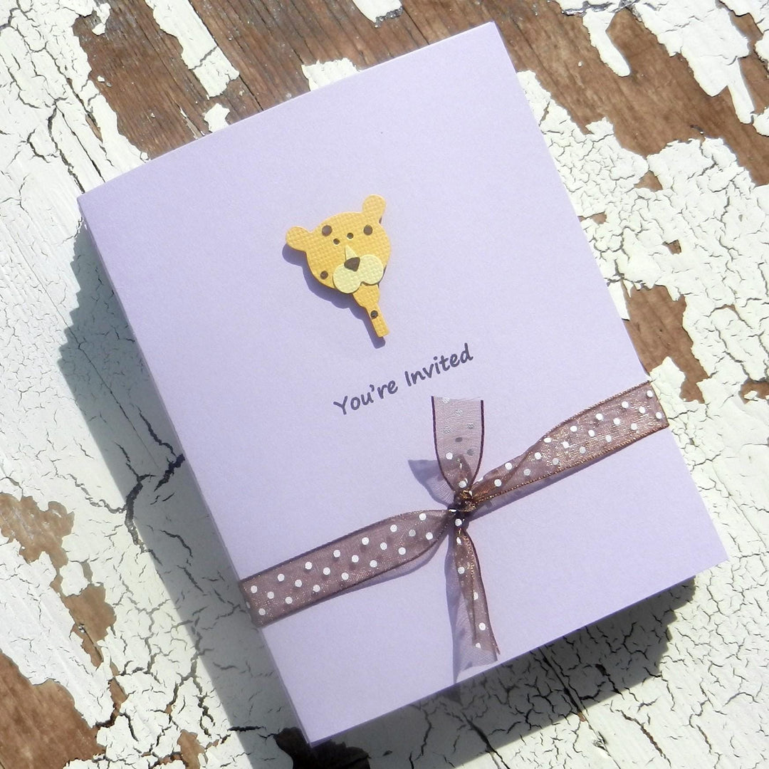 Baby Shower Invitations - Leopard - Handmade - 10 Pack