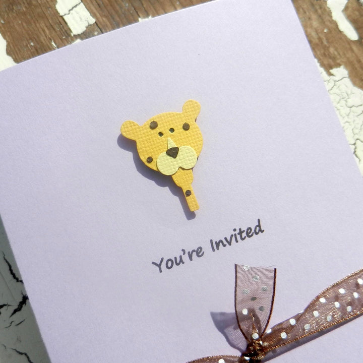 Baby Shower Invitations - Leopard - Handmade - 10 Pack