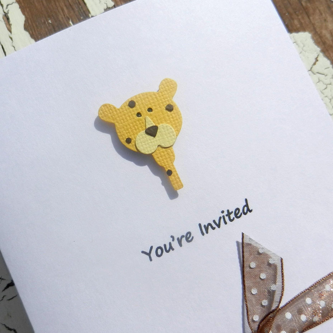 Baby Shower Invitations - Leopard - Handmade - 10 Pack