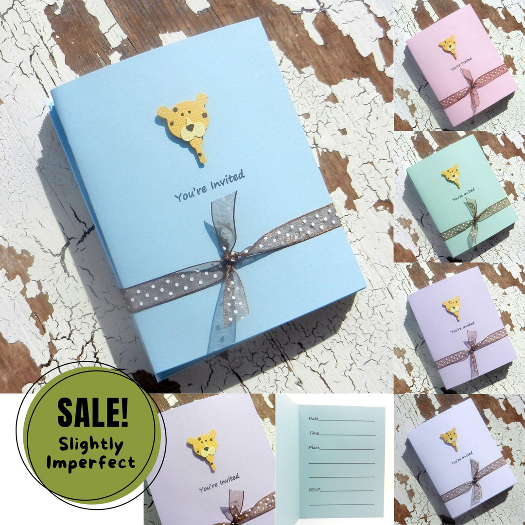 Baby Shower Invitations - Leopard - Handmade - 10 Pack