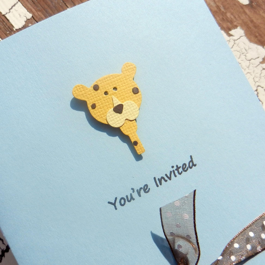 Baby Shower Invitations - Leopard - Handmade - 10 Pack