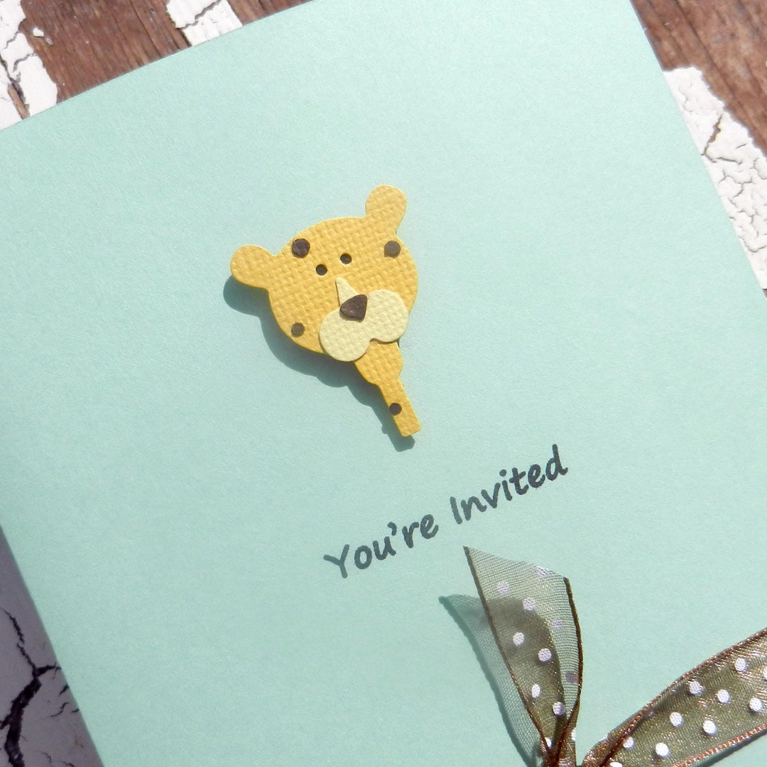 Baby Shower Invitations - Leopard - Handmade - 10 Pack