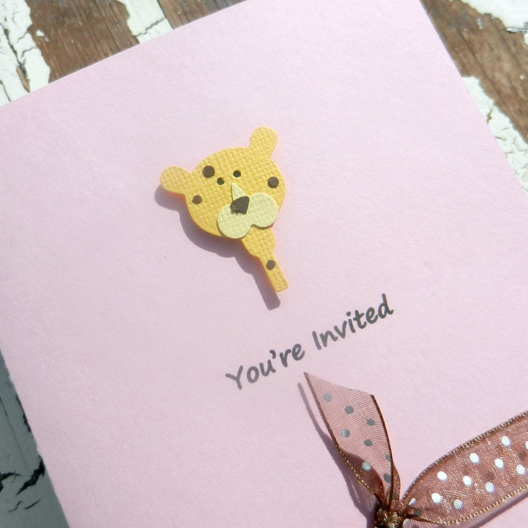 Baby Shower Invitations - Leopard - Handmade - 10 Pack