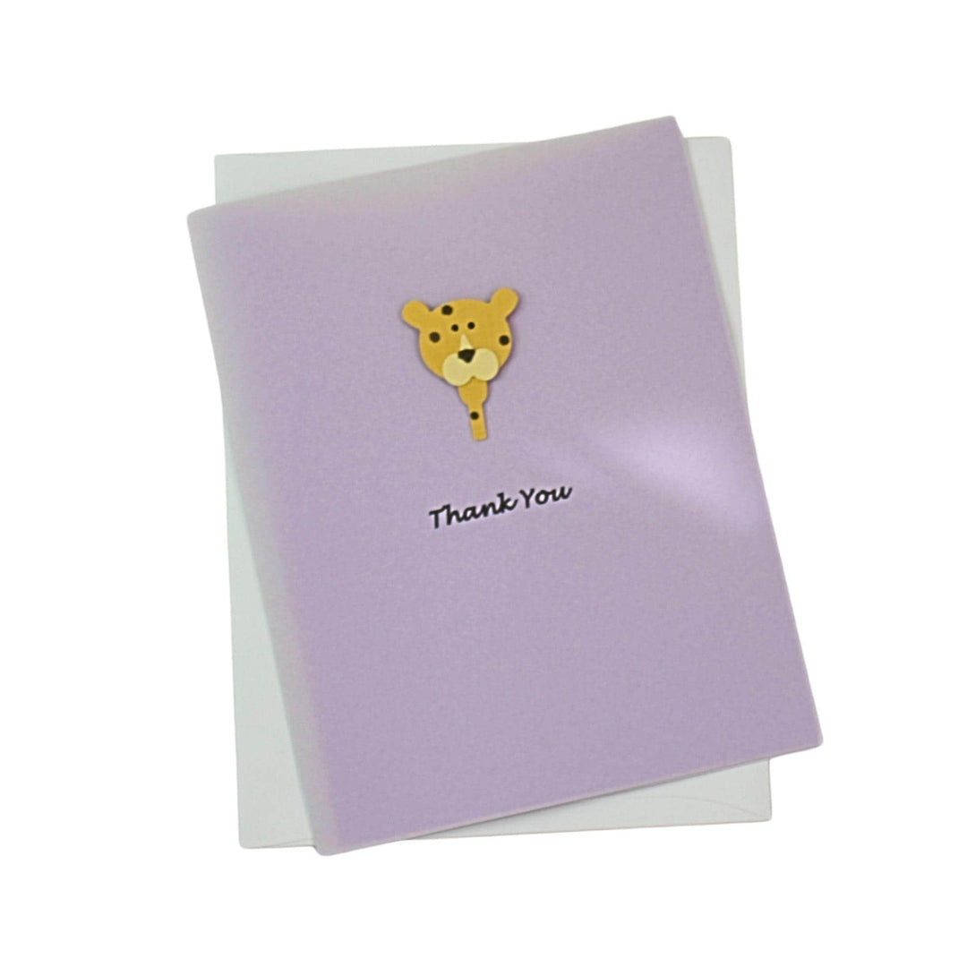 Leopard Thank You Cards - Purple - Baby Shower Handmade - 10 Pack