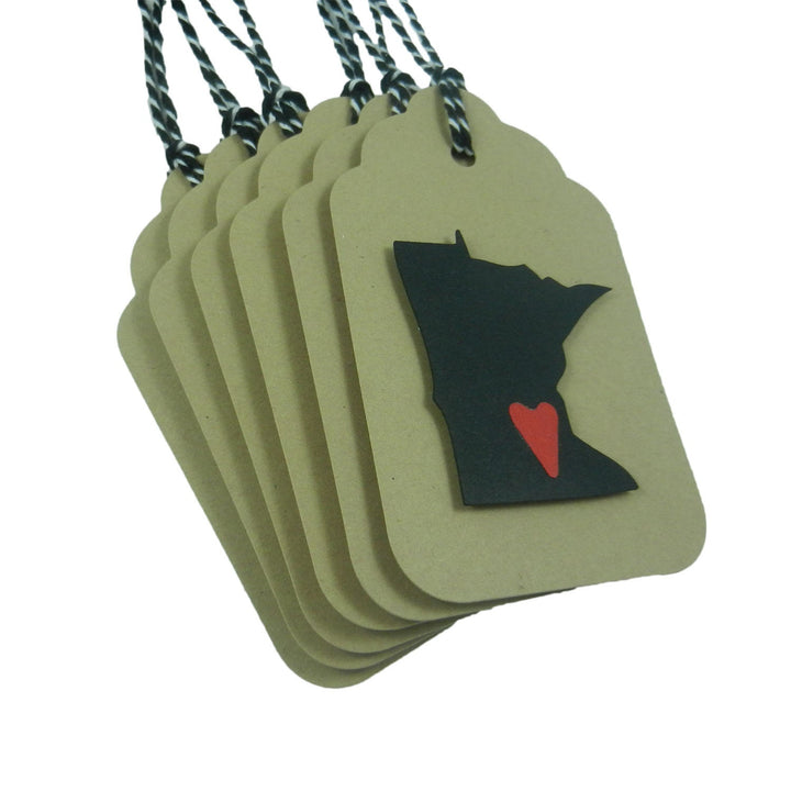 Minnesota Gift Tags 6 Pack Handmade Gift Tag Minnesota Gifts Minnesota State New Home Gift Kraft Gift Tags Christmas Gift Tags Minnesota