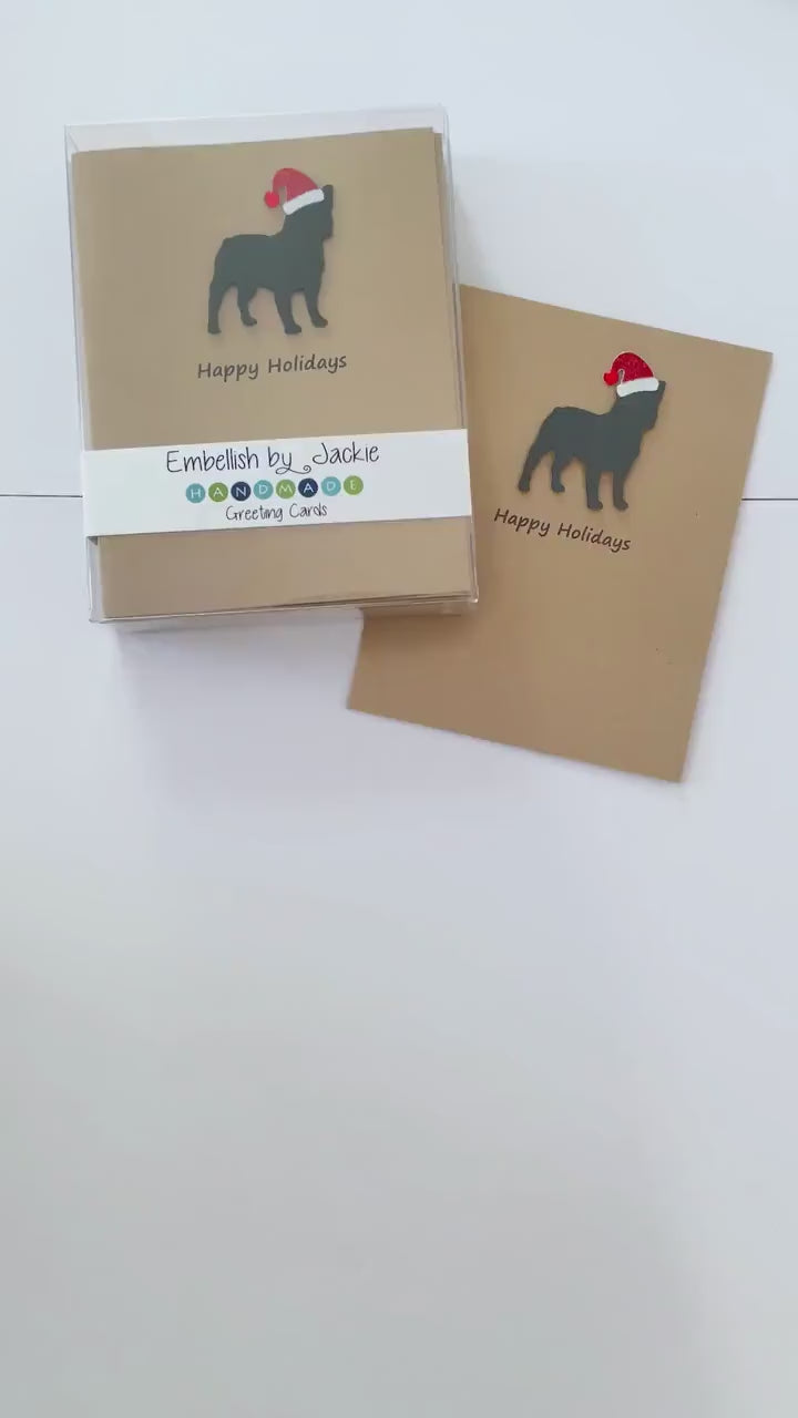 French Bulldog Frenchie Christmas Cards | Handmade Dog Holiday Card Set