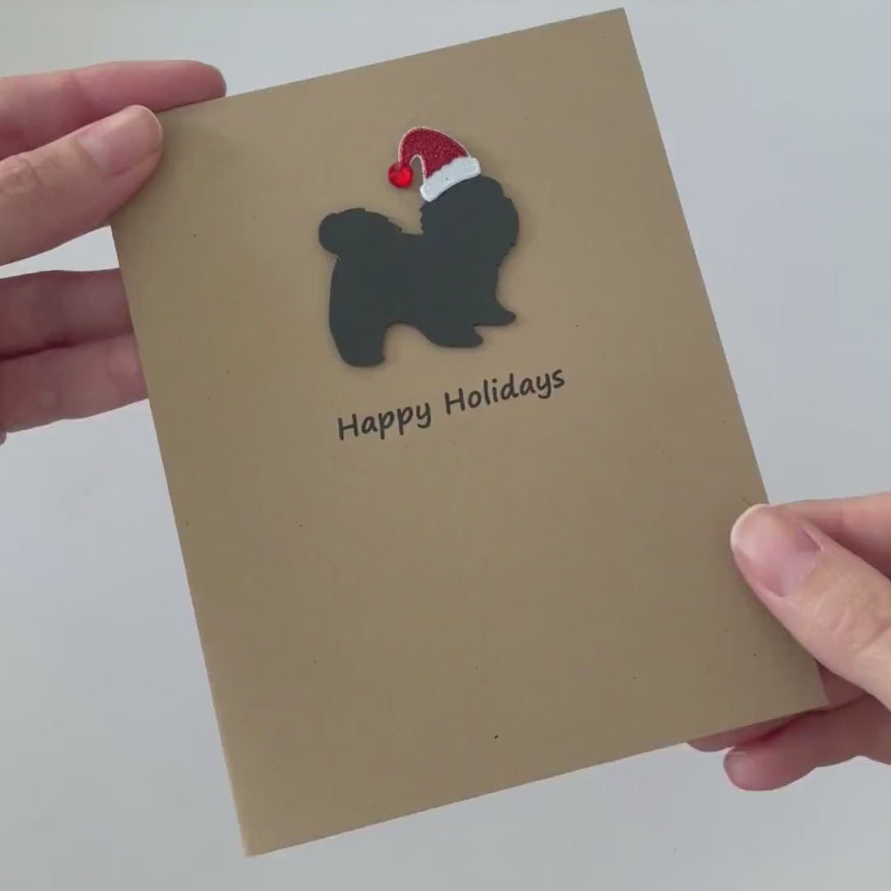 Shih Tzu short haired Christmas Cards | Handmade Dog Holiday Card Set