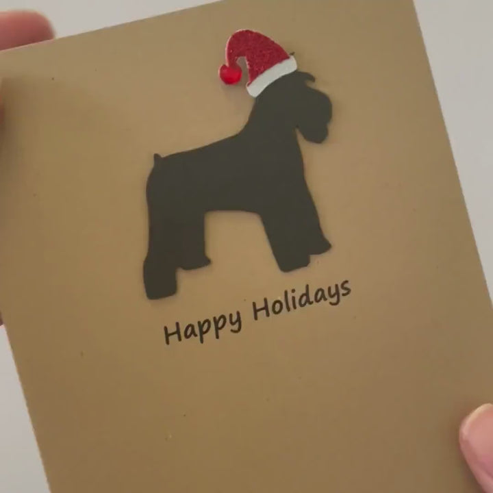 Schnauzer Christmas Cards | Handmade Dog Holiday Card Set Miniature Schnauzer