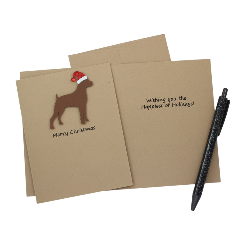 Boxer Christmas Card | Single or Pack of 10 | 25 Dog Colors | Choose Phrases | Santa Hat