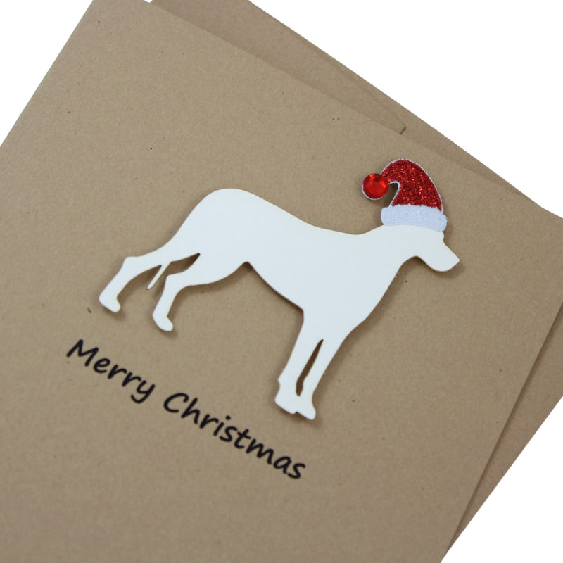 Great Dane Christmas Card | Single or Pack of 10 | 25 Dog Colors | Choose Phrases | Santa Hat