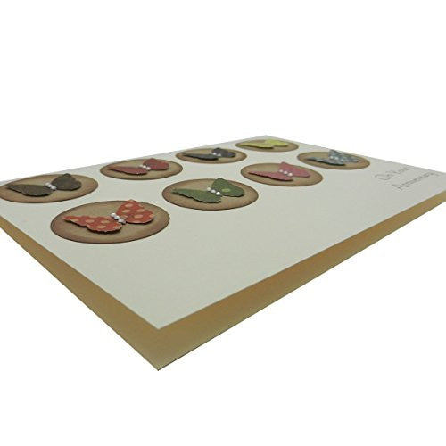 Handmade Wedding Anniversary Greeting Card with kraft Circles and Colorful Butterflies Gem - Embellish by Jackie