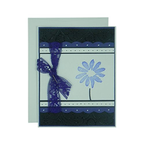 Purple Flower Mother's Day Card - Handmade Mother's Day Greeting Card - Black Texture with Pink - Embellish by Jackie