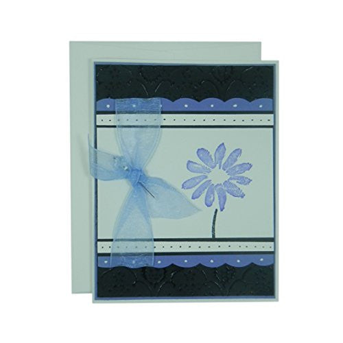 Light Purple Flower Mother's Day Card - Handmade Mother's Day Greeting Card - Black Texture - Embellish by Jackie