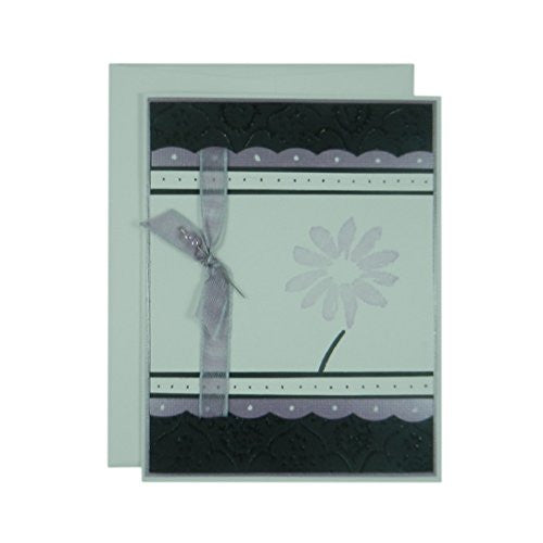Light Purple Flower Mother's Day Card - Handmade Mother's Day Greeting Card - Black Texture - Embellish by Jackie