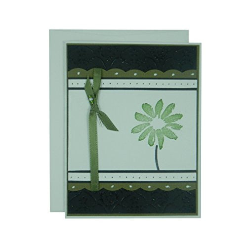 Olive Flower Mother's Day Card - Handmade Mother's Day Greeting Card - Black Texture with - Embellish by Jackie