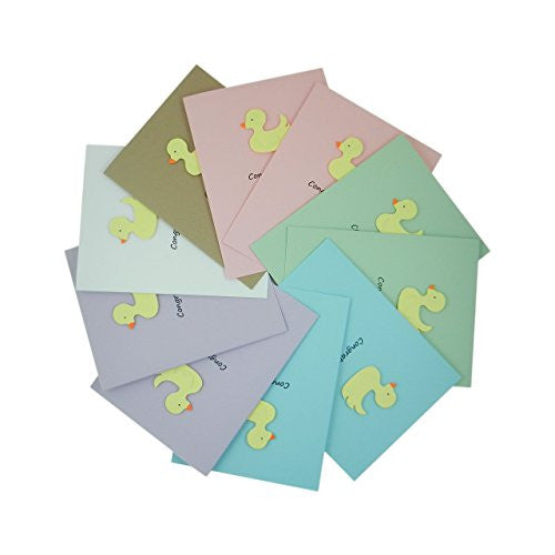 Ducky New Baby Congratulations Greeting Cards A2 Variety of Colors Card stock embellishment - Embellish by Jackie