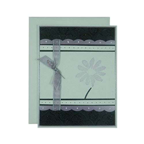 Light Purple Flower Mother's Day Card - Handmade Mother's Day Greeting Card - Black Texture - Embellish by Jackie