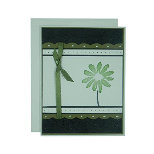 Olive Flower Mother's Day Card - Handmade Mother's Day Greeting Card - Black Texture with - Embellish by Jackie