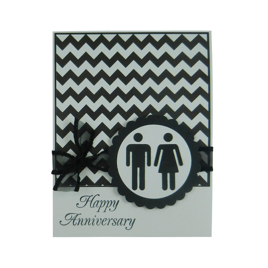 Chevron Anniversary Card Anniversary Card Male and Female - Embellish by Jackie