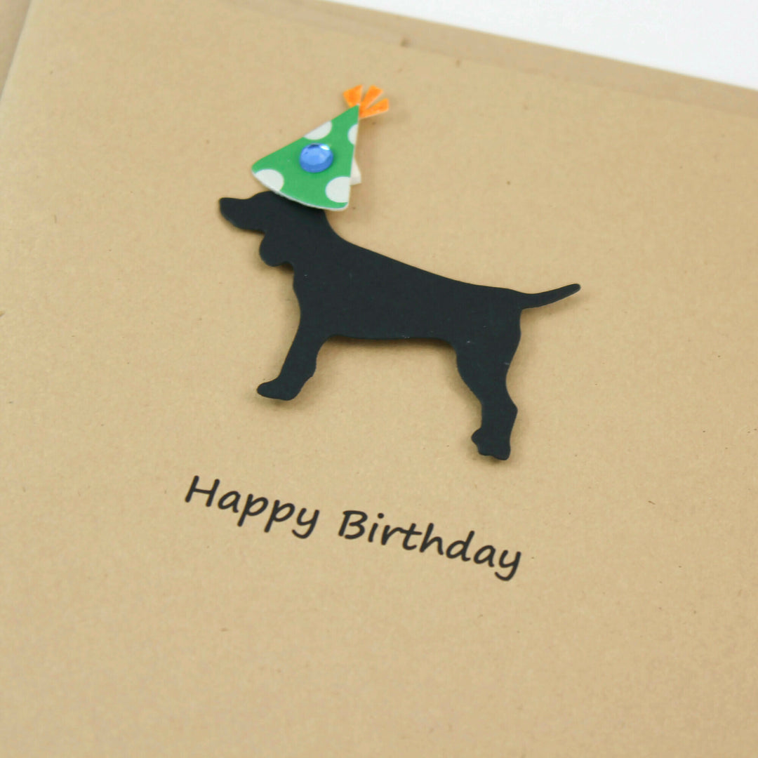 Standard Dog Birthday Cards - Handmade Black Dog Birthday Greeting Cards Pack of 10