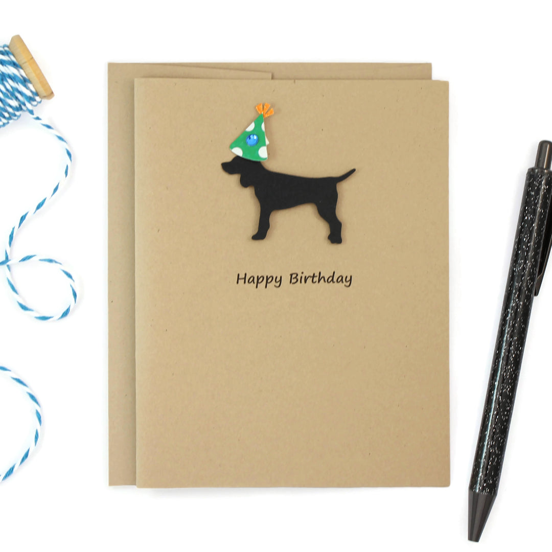 Standard Dog Birthday Cards - Handmade Black Dog Birthday Greeting Cards Pack of 10