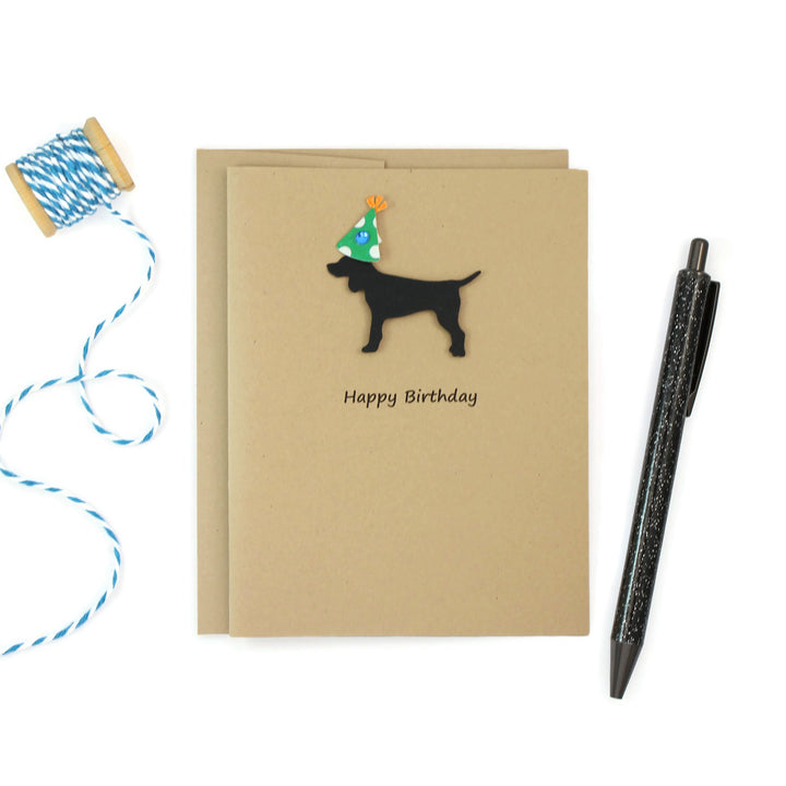 Standard Dog Birthday Cards - Handmade Black Dog Birthday Greeting Cards Pack of 10