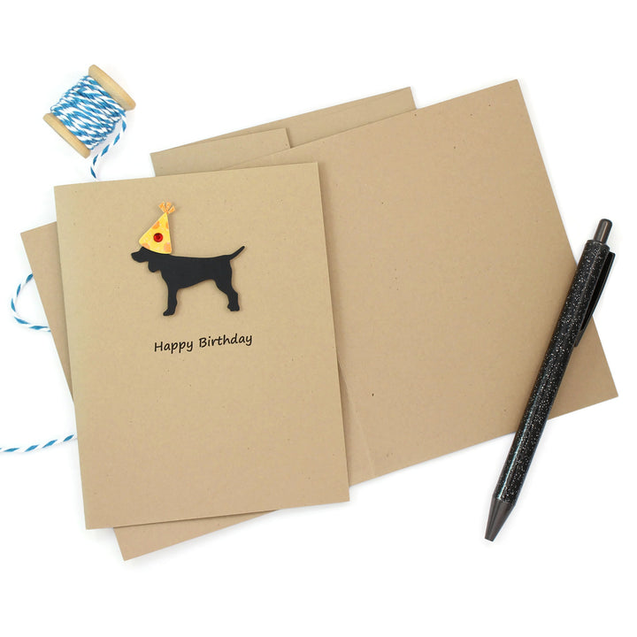 Standard Dog Birthday Cards - Handmade Black Dog Birthday Greeting Cards Pack of 10