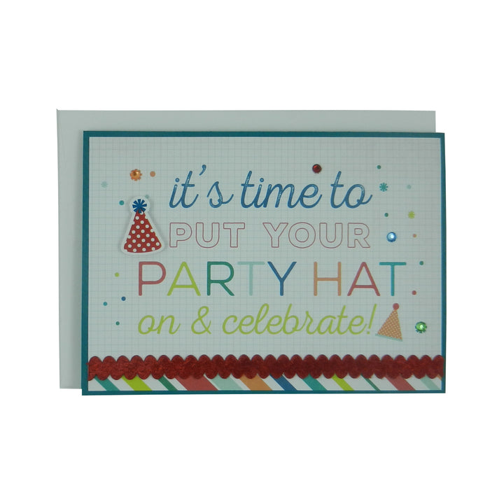 Party Hat Happy Birthday Handmade Greeting Card Generic Birthday Card birthday card for kids - Embellish by Jackie