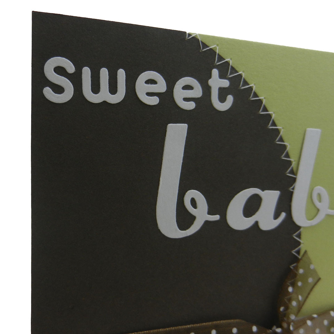 Handmade Baby Congratulations Greeting Card Sweet Baby Polka dot with pink diaper pin for baby girl - Embellish by Jackie