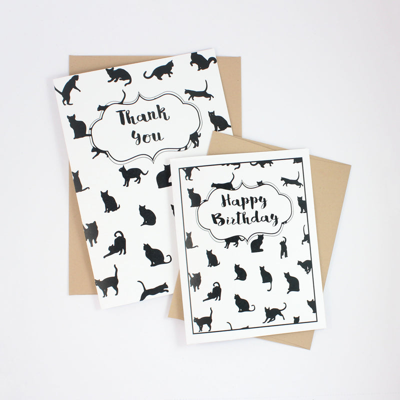 Cat Lover Printable Everyday Greeting Card Pack | A2 & A7 sizes | Inside Phrases - Embellish by Jackie