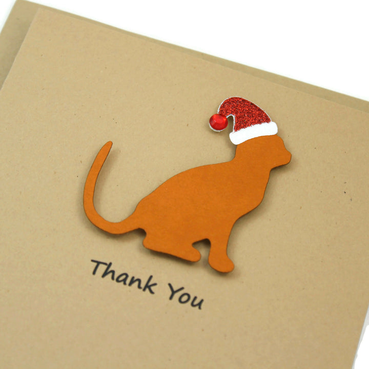 Cat Christmas Cards | Single Card or 10 Pack | 25 Cat Colors Available | Choose Phrases - Embellish by Jackie