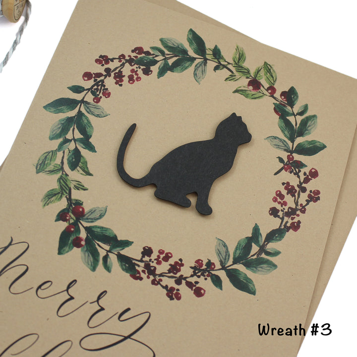 Cat and Wreath Christmas Cards