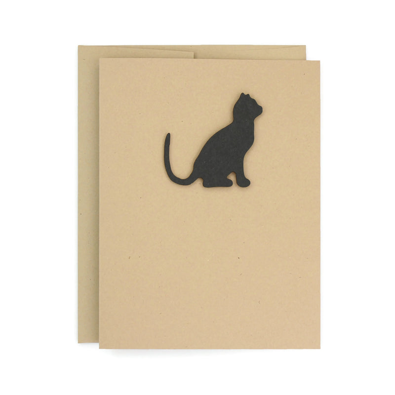 Cat Blank Card | Handmade Cat Greeting Card | Single Card or 10 Pack | 25 Cat Colors Available