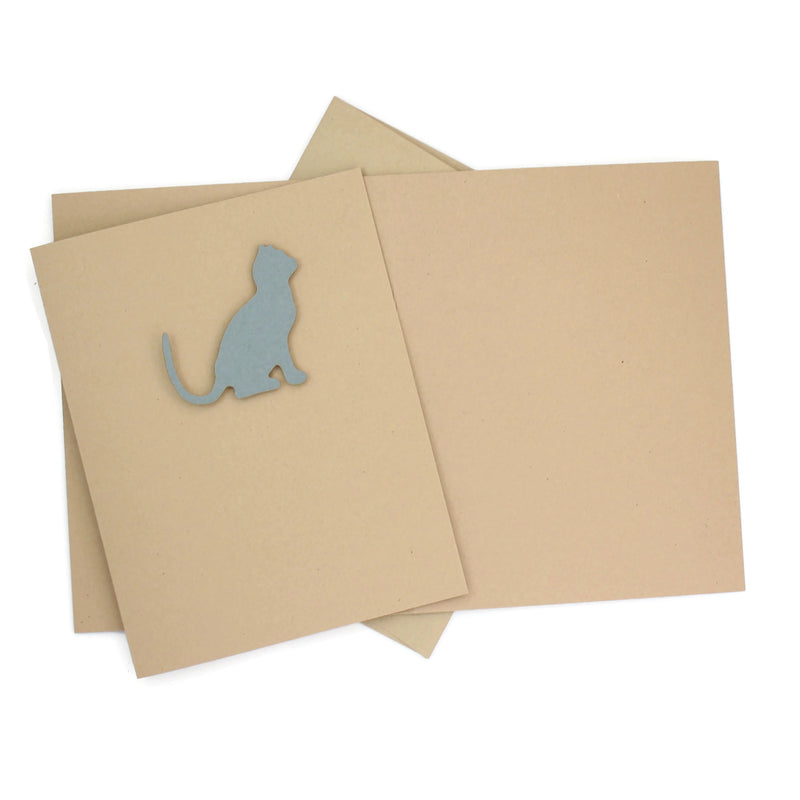 Cat Blank Card | Handmade Cat Greeting Card | Single Card or 10 Pack | 25 Cat Colors Available