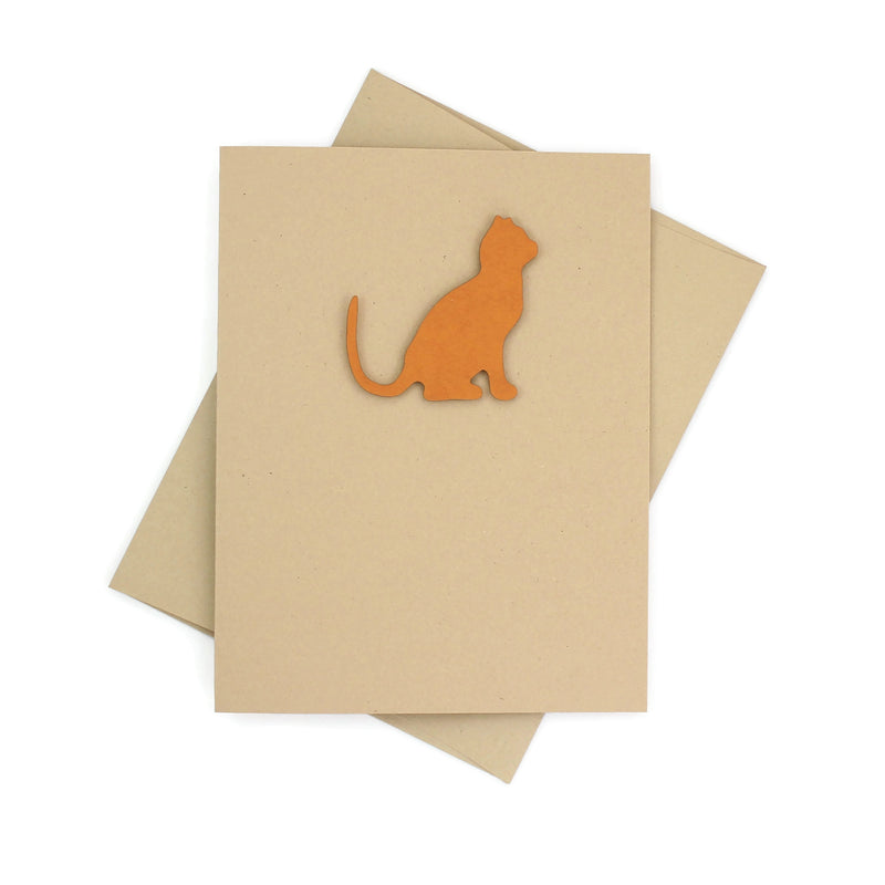 Cat Blank Card | Handmade Cat Greeting Card | Single Card or 10 Pack | 25 Cat Colors Available