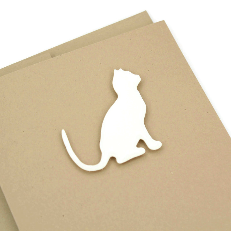 Cat Blank Card | Handmade Cat Greeting Card | Single Card or 10 Pack | 25 Cat Colors Available