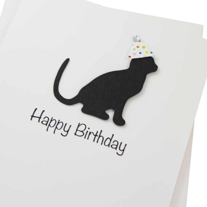 Cat Birthday Cards Single Card or 10 Pack White Base | Handmade 25 Cat Colors Available