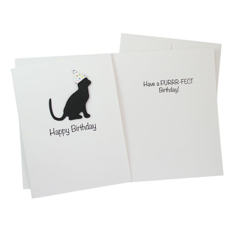 Cat Birthday Cards Single Card or 10 Pack White Base | Handmade 25 Cat Colors Available